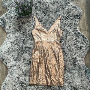 Lulu’s rose gold sequin cocktail dress size medium